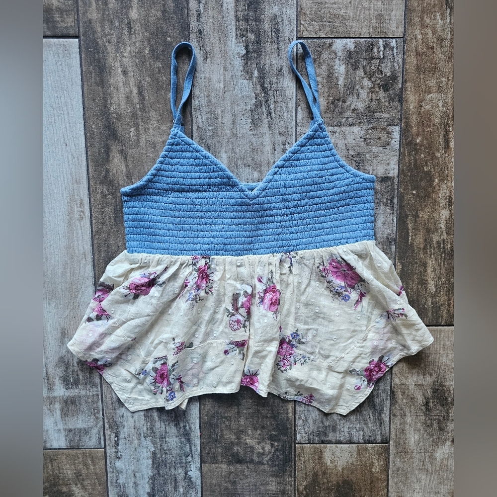 NWT Anthropologie Pilcro Heritage Hanky Hem Floral Cami Tank Medium
